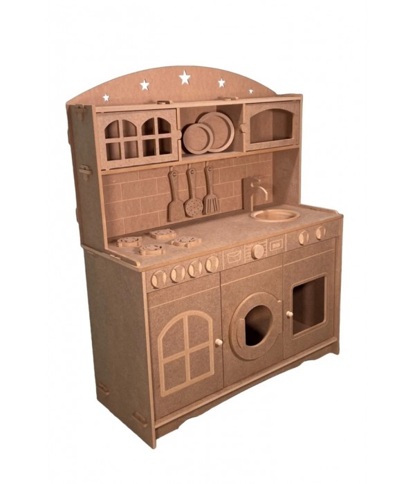 Ahşap Ahşap Mdf Eğitici Çocuk Mutfak Seti