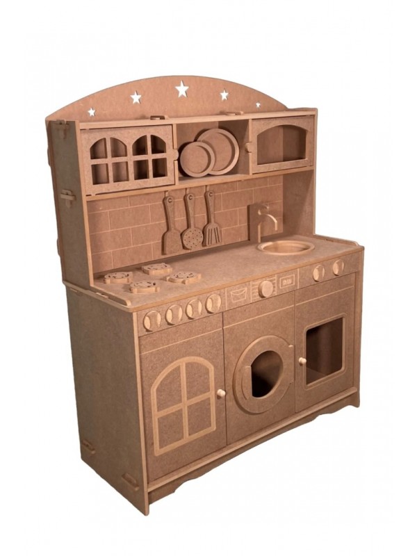 Ahşap Ahşap Mdf Eğitici Çocuk Mutfak Seti