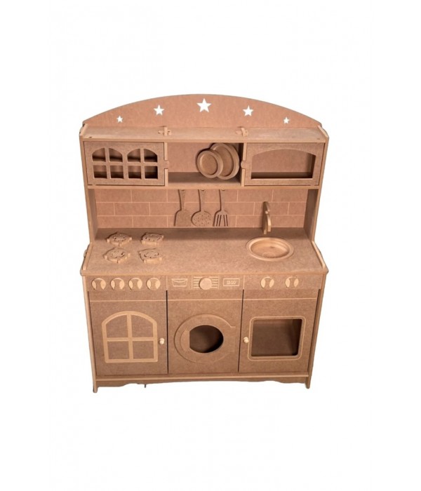 Ahşap Ahşap Mdf Eğitici Çocuk Mutfak Seti